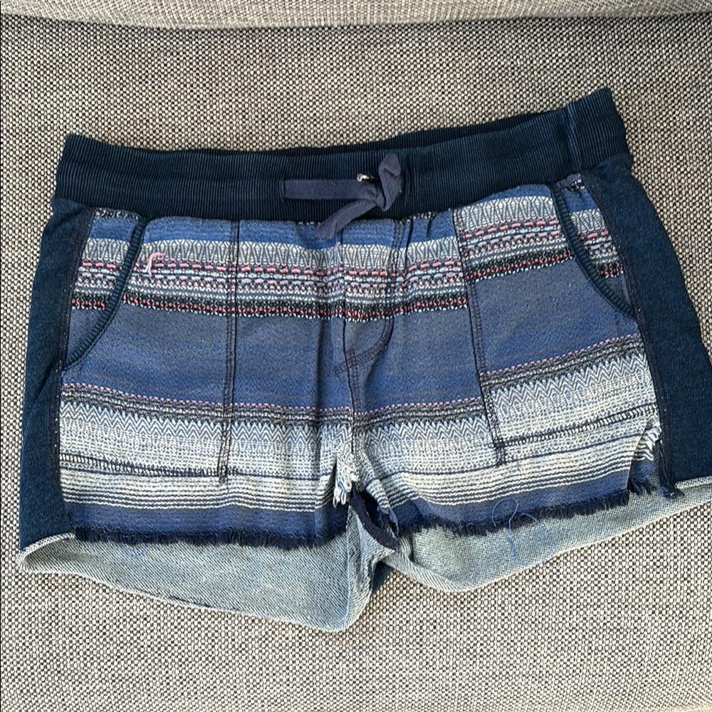NSF Blue Beach Chic Shorts with Distressed Hem